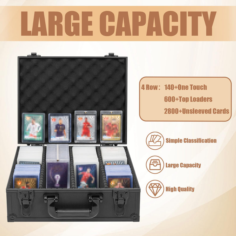 OUUTMEE hard-shell case with soft lining protects 3x4 toploaders