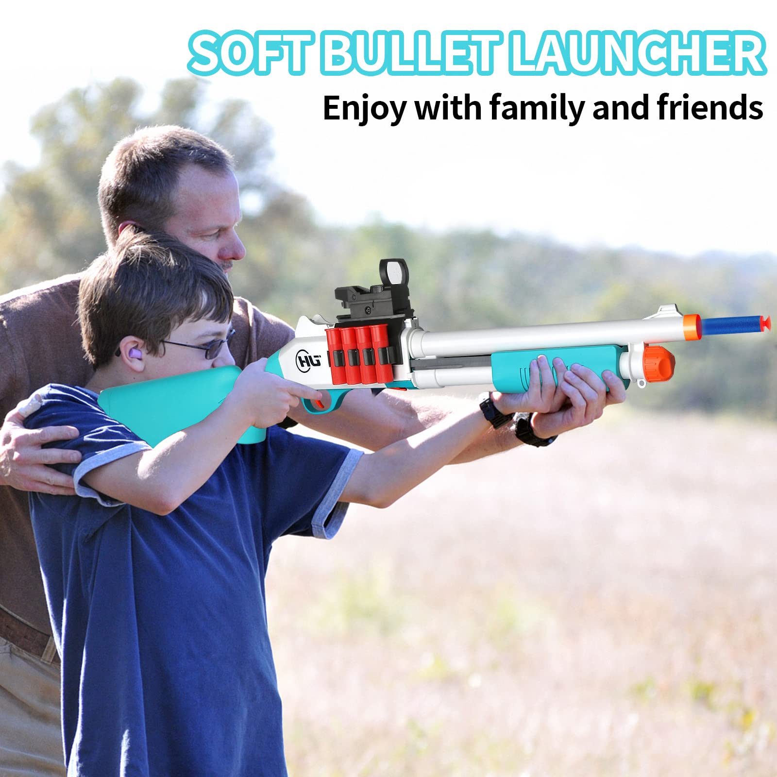 Darts and shells included in the Ouzhimanxing foam blaster package.