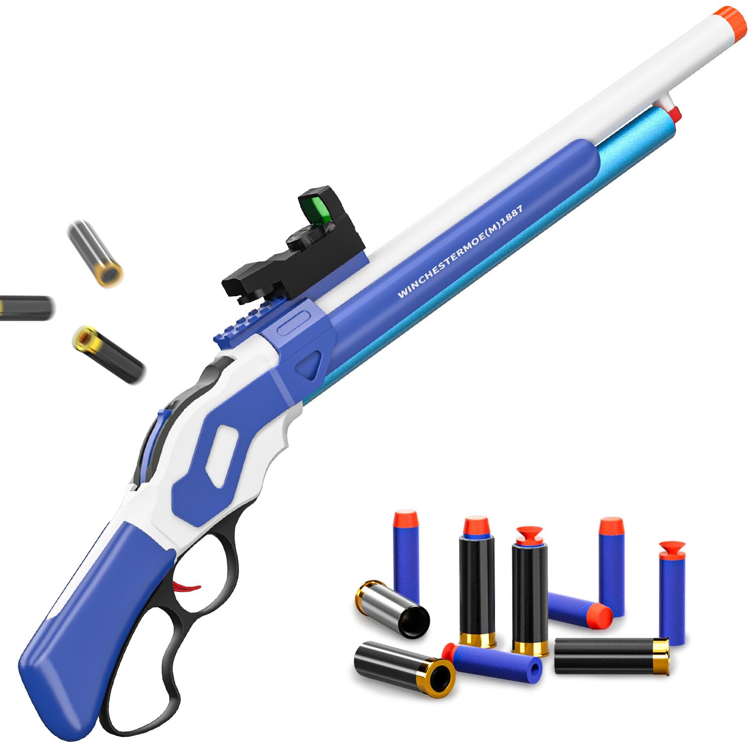 Ouzhimanxing shell-ejecting toy gun 27-inch blue, immersive action with shell ejection