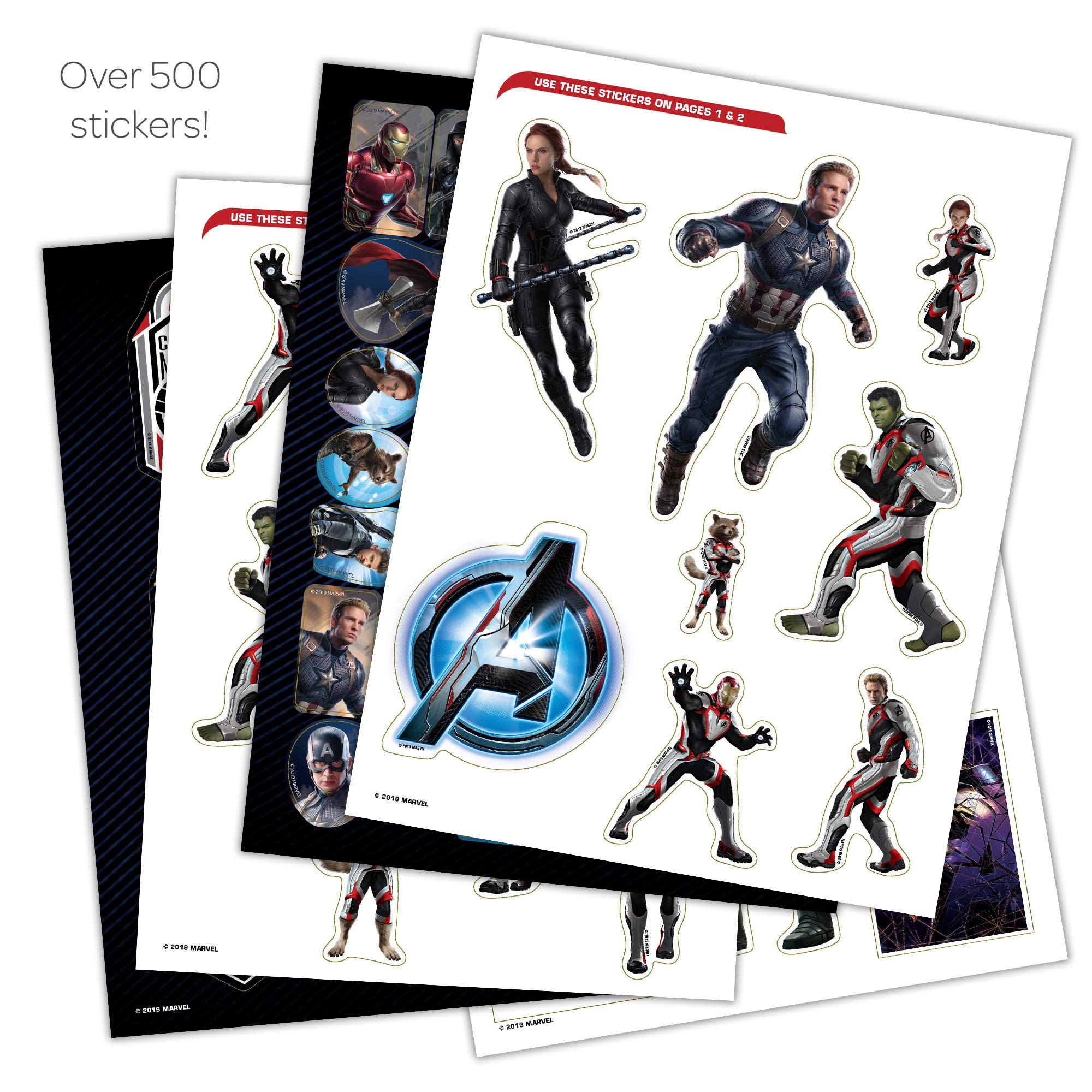 Over 500 stickers featuring Avengers characters for endless play.