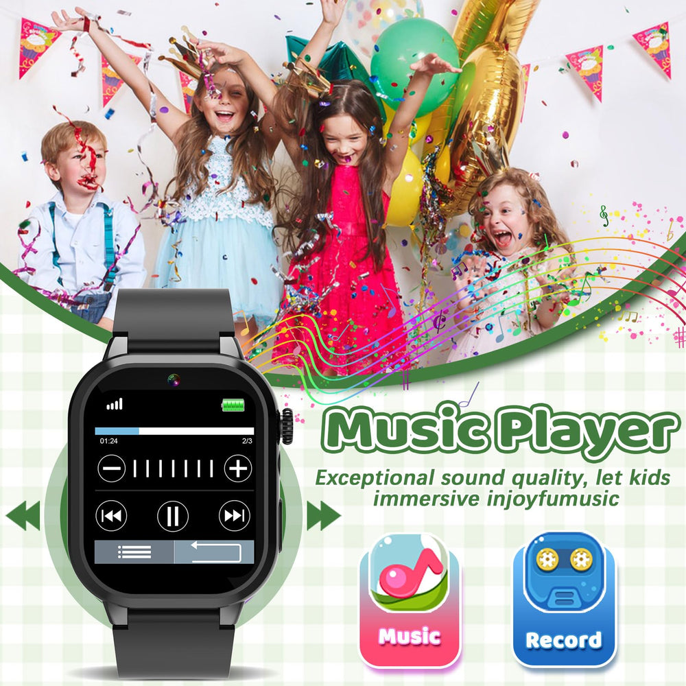 OVV Kids Game Smart Watch waterproof strap supports outdoor wear and all-day comfort.