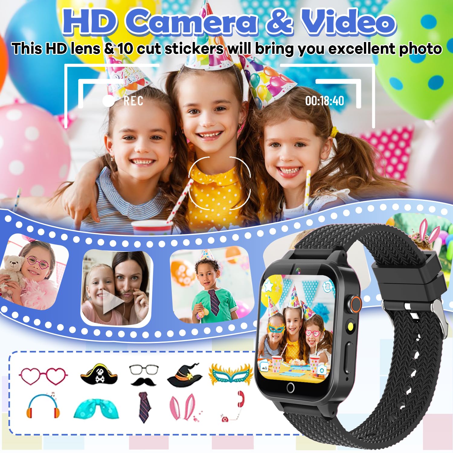 OVV Kids Smart Watch 26 games boost problem-solving and coordination.
