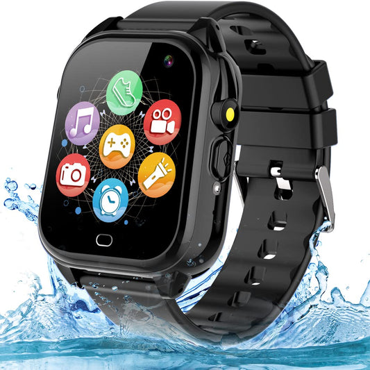 OVV Kids waterproof smart watch with HD touch screen for easy playtime navigation.