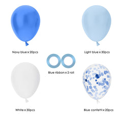 OWill balloon arch garland setup using blue balloons.