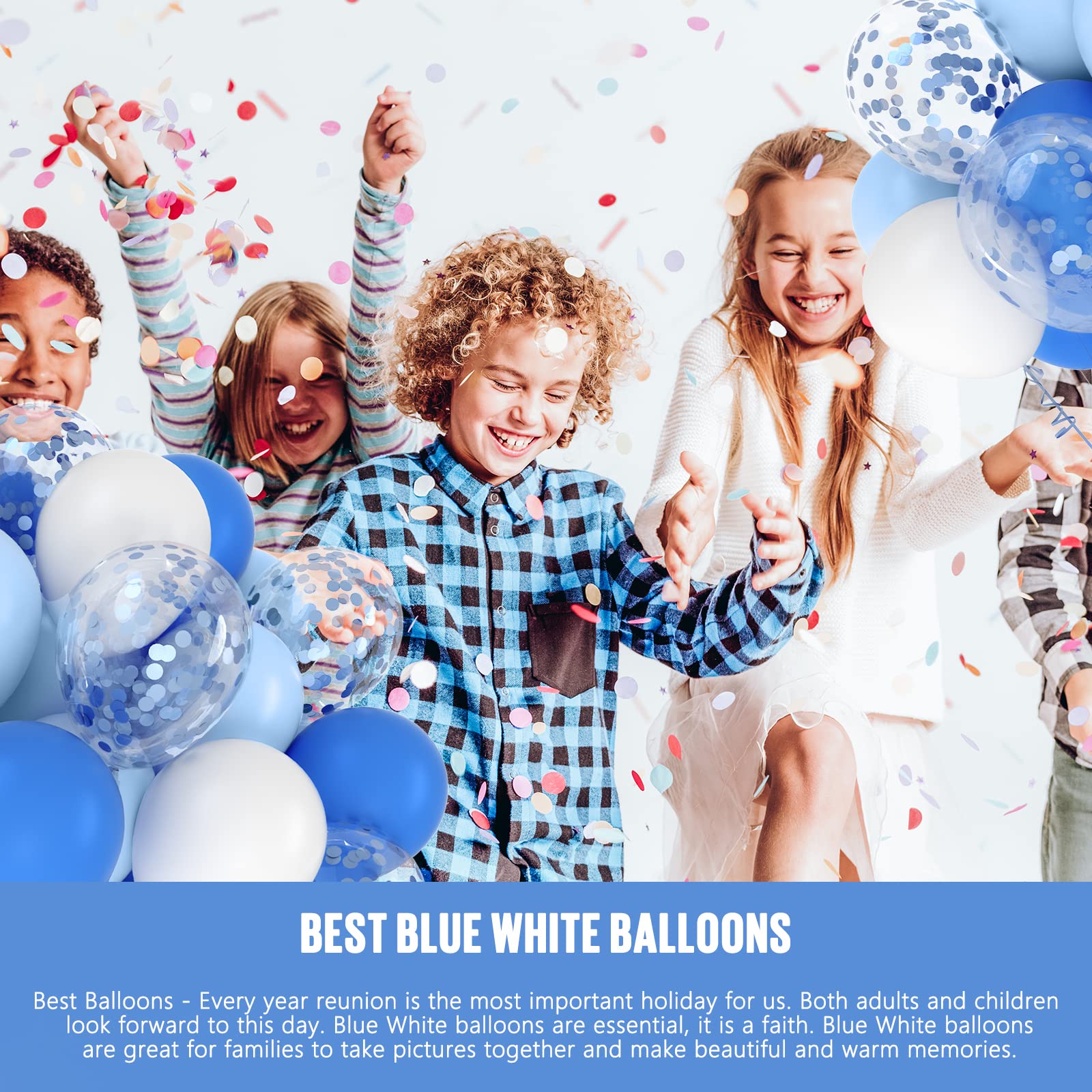 OWill premium decor with blue tones and confetti accents.