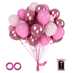 OWill pink balloons metallic pink 12-inch pack for vibrant party decor