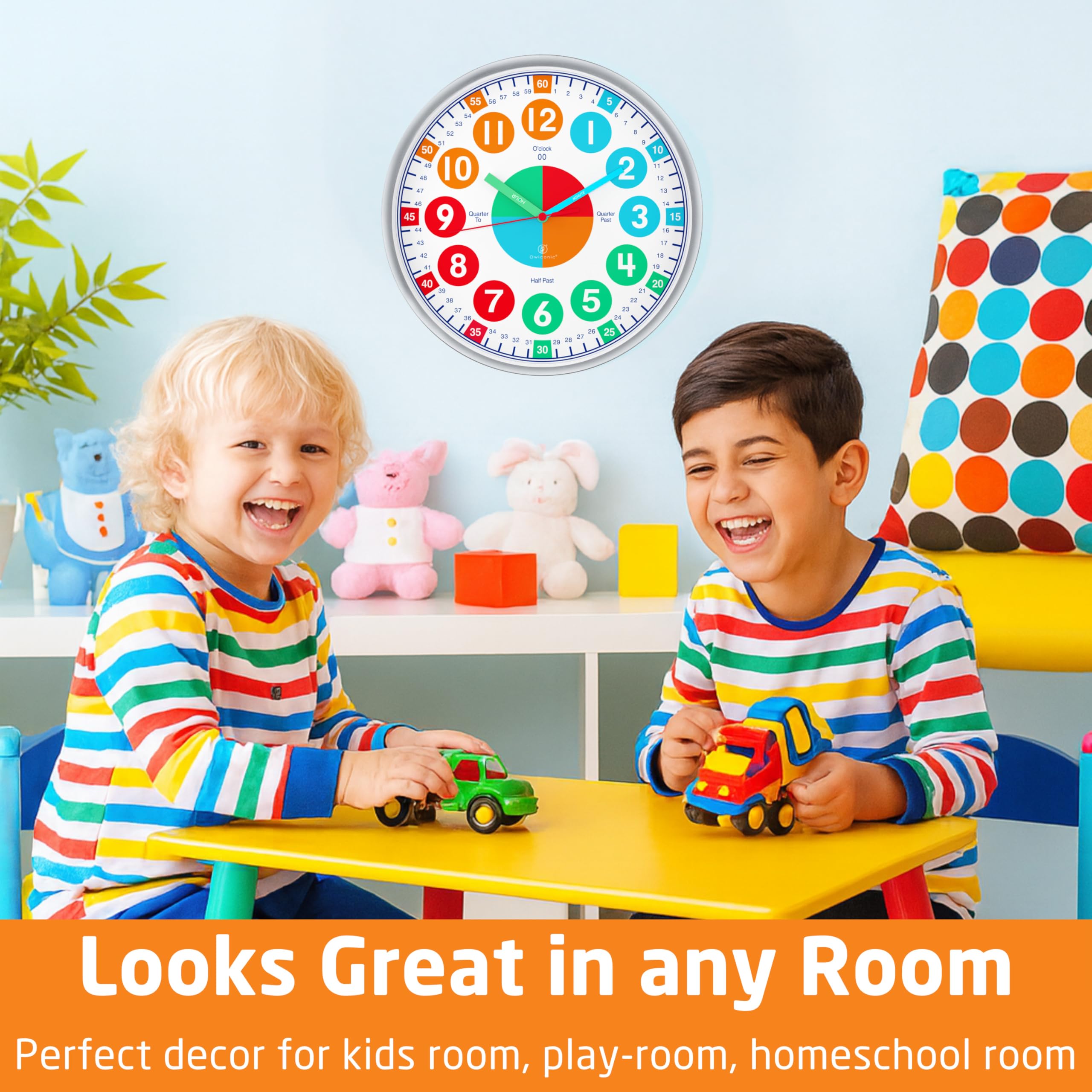 OWLCONIC Kids Clock suitable for bedrooms and playrooms to build routines.