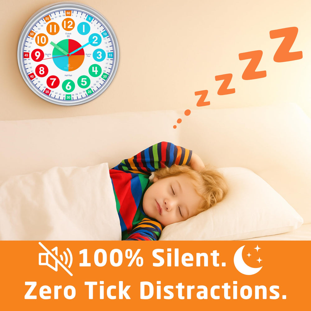 OWLCONIC Kids Clock highlights O'clock and Half Past for routine language practice.