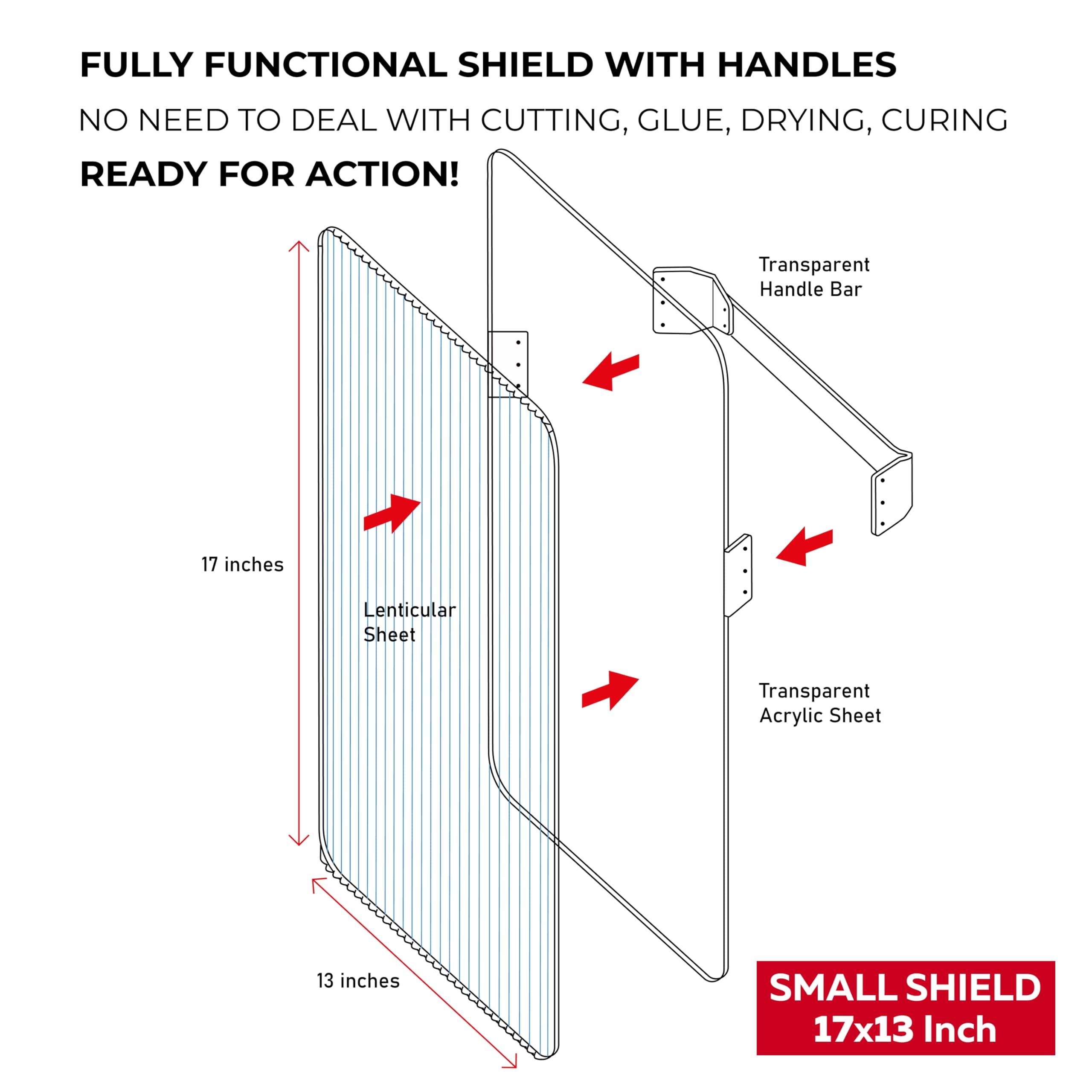 OWLHAUS invisibility shield transparent handle bar enables easy maneuvering.