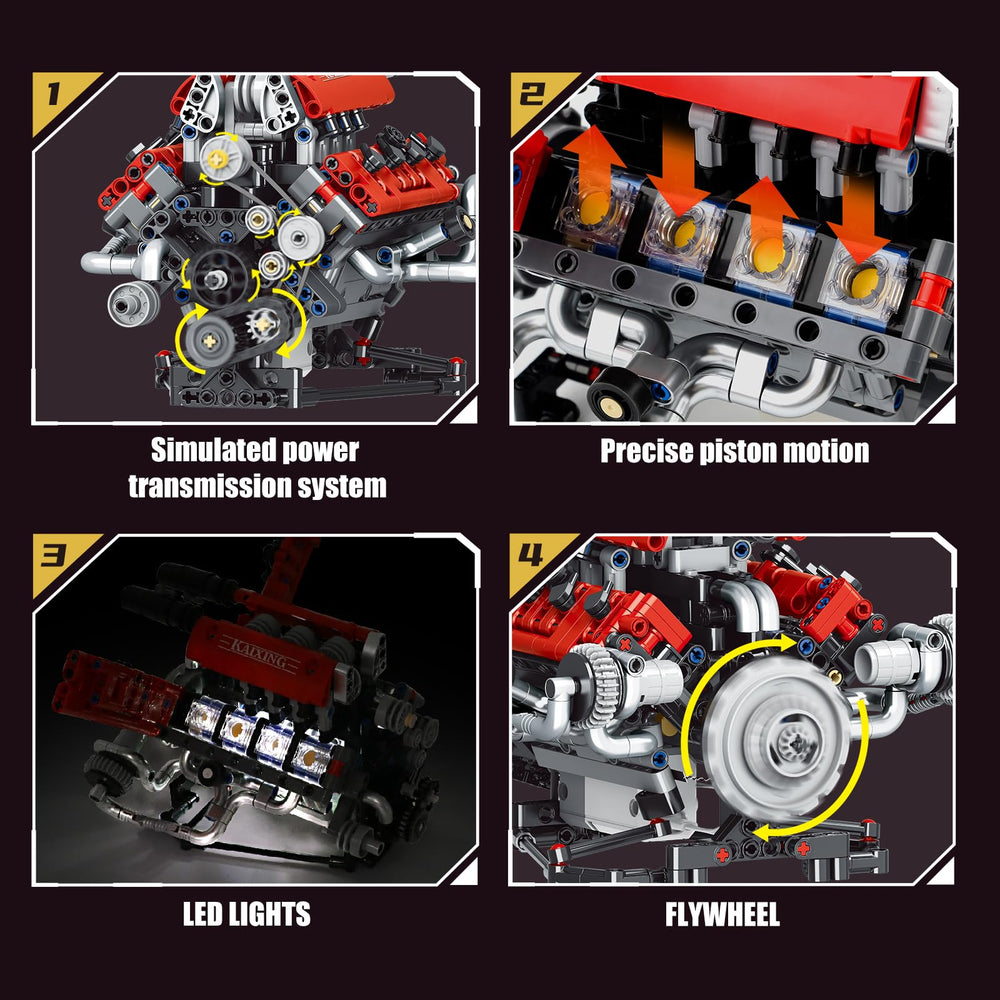 OWNONE 1 V8 kit LED lights illuminate engine for realistic demonstrations