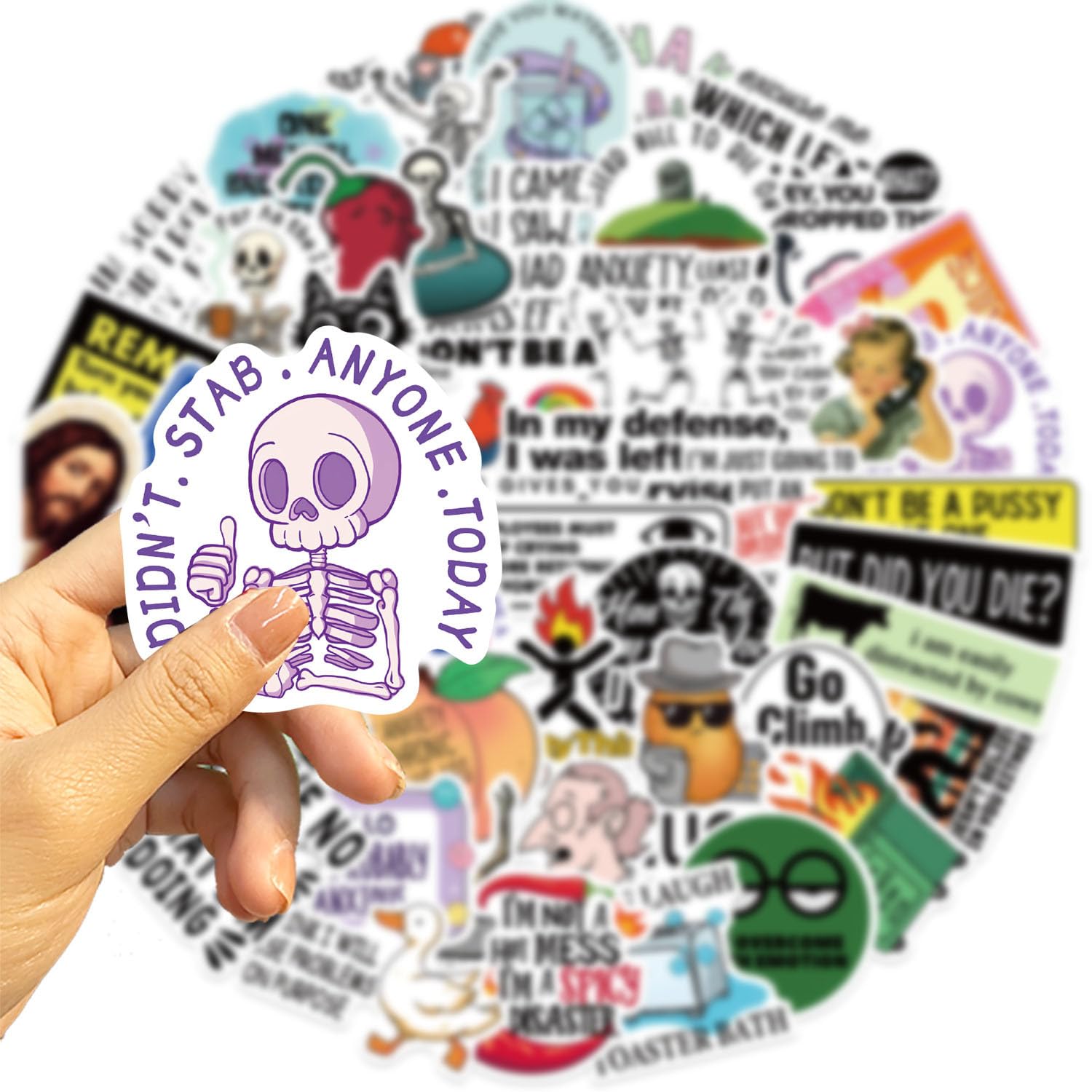 OYALAE easy-peel stickers for quick application on laptops, bottles, and more.