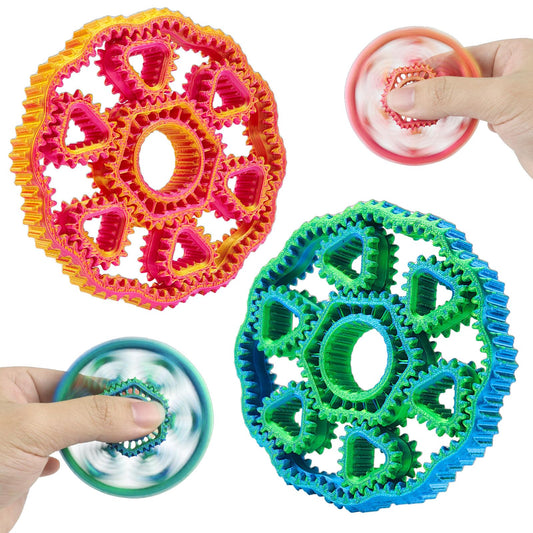 oyeftp 2pc fidget spinner rainbow in hand for sensory focus