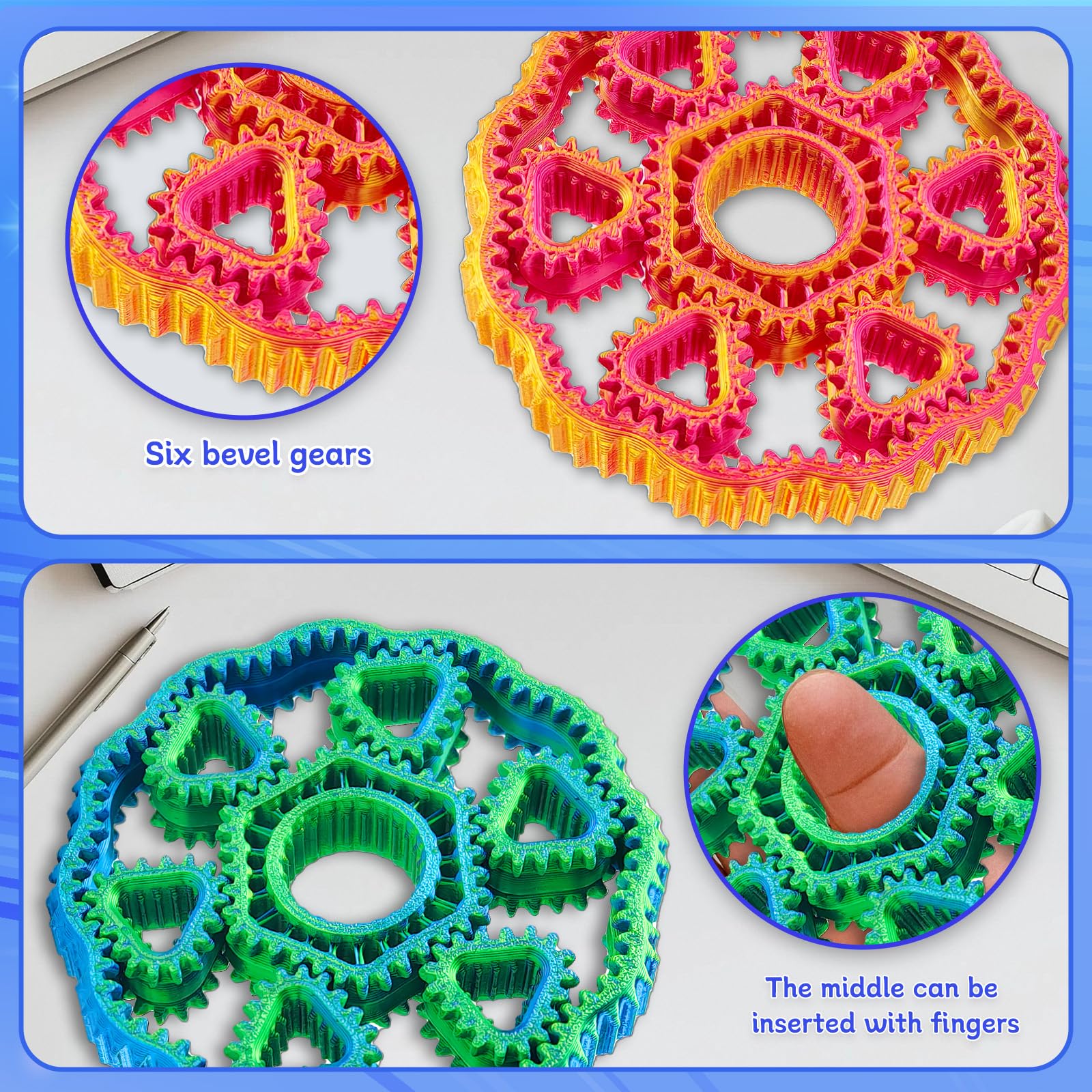 oyeftp gear fidget spinner compact design for on the go focus