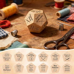 Oyeftp Quilter's Dice engraving detail highlights craftsmanship and durability.