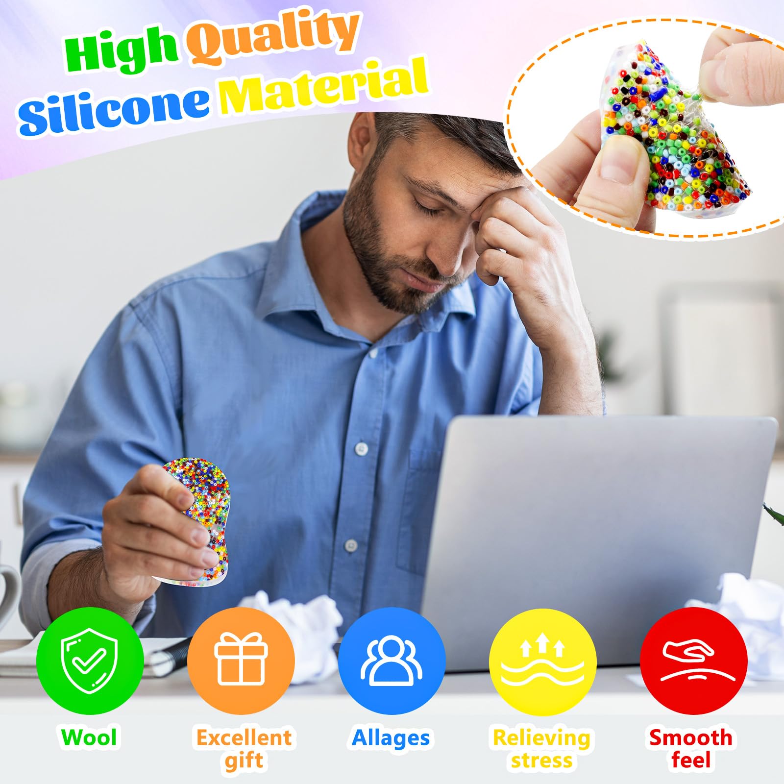 Oyeftp silicone sensory toy mimics skin texture for soothing feedback.