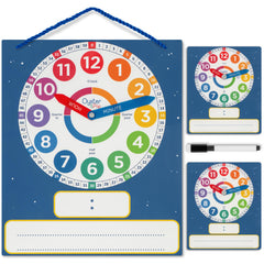 Oyster&Pop 3-pack dry erase clocks kit for collaborative classroom time lessons.