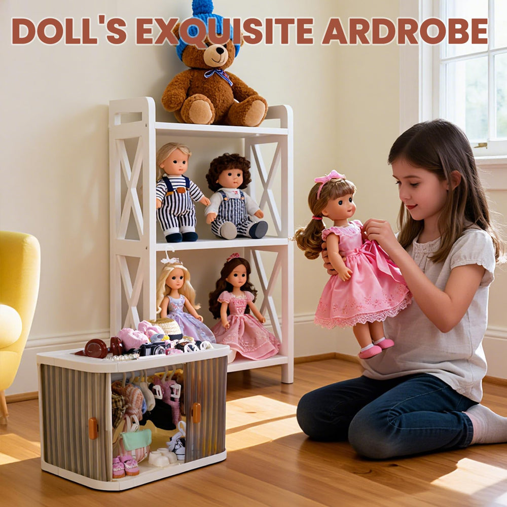 Oythyg dust-resistant cabinet panel keeps outfits clean between play sessions.