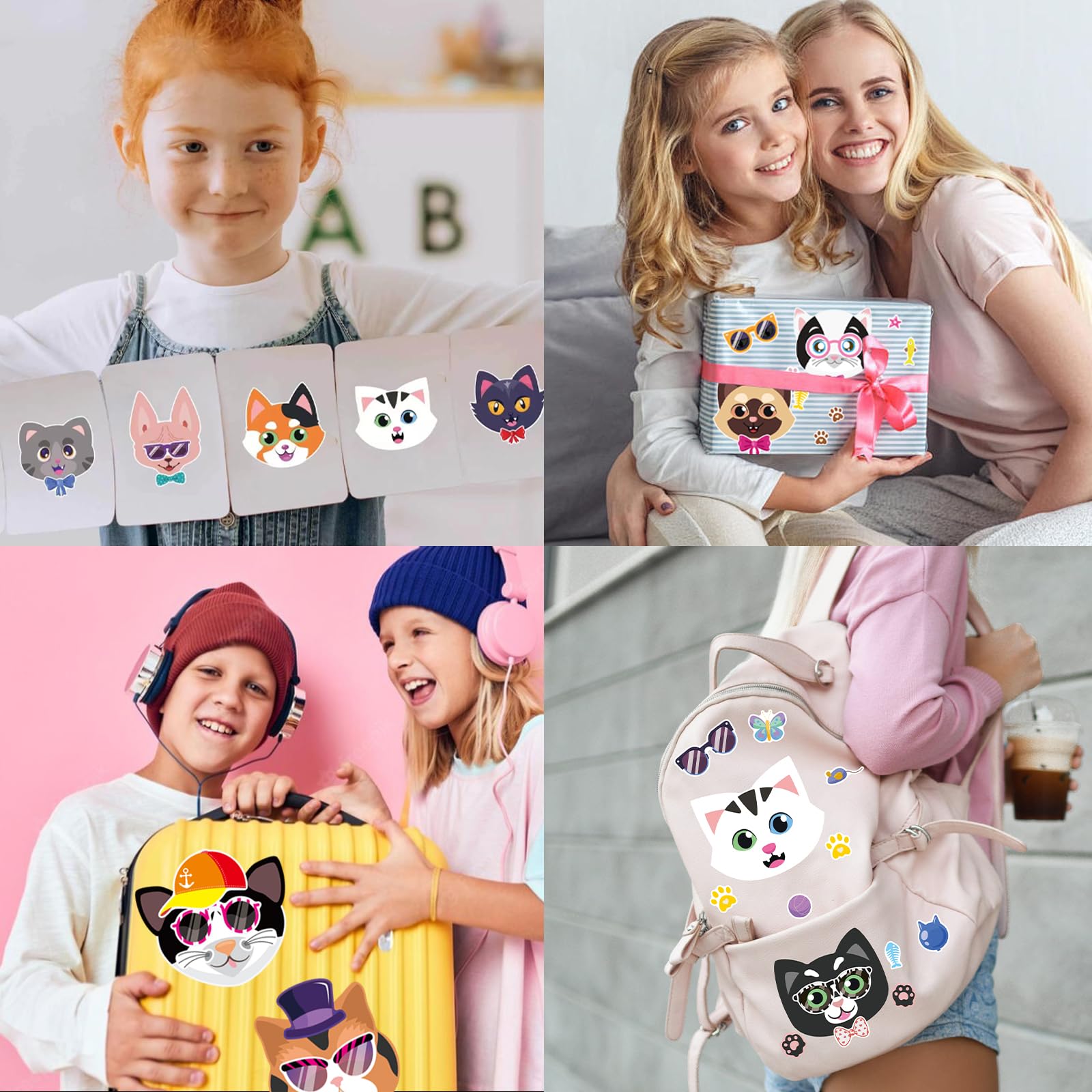 Ozepao cat stickers depicting balls and toys for imaginative play
