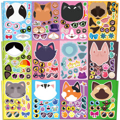 Ozepao cat stickers with eye designs and sunglasses for playful face creation