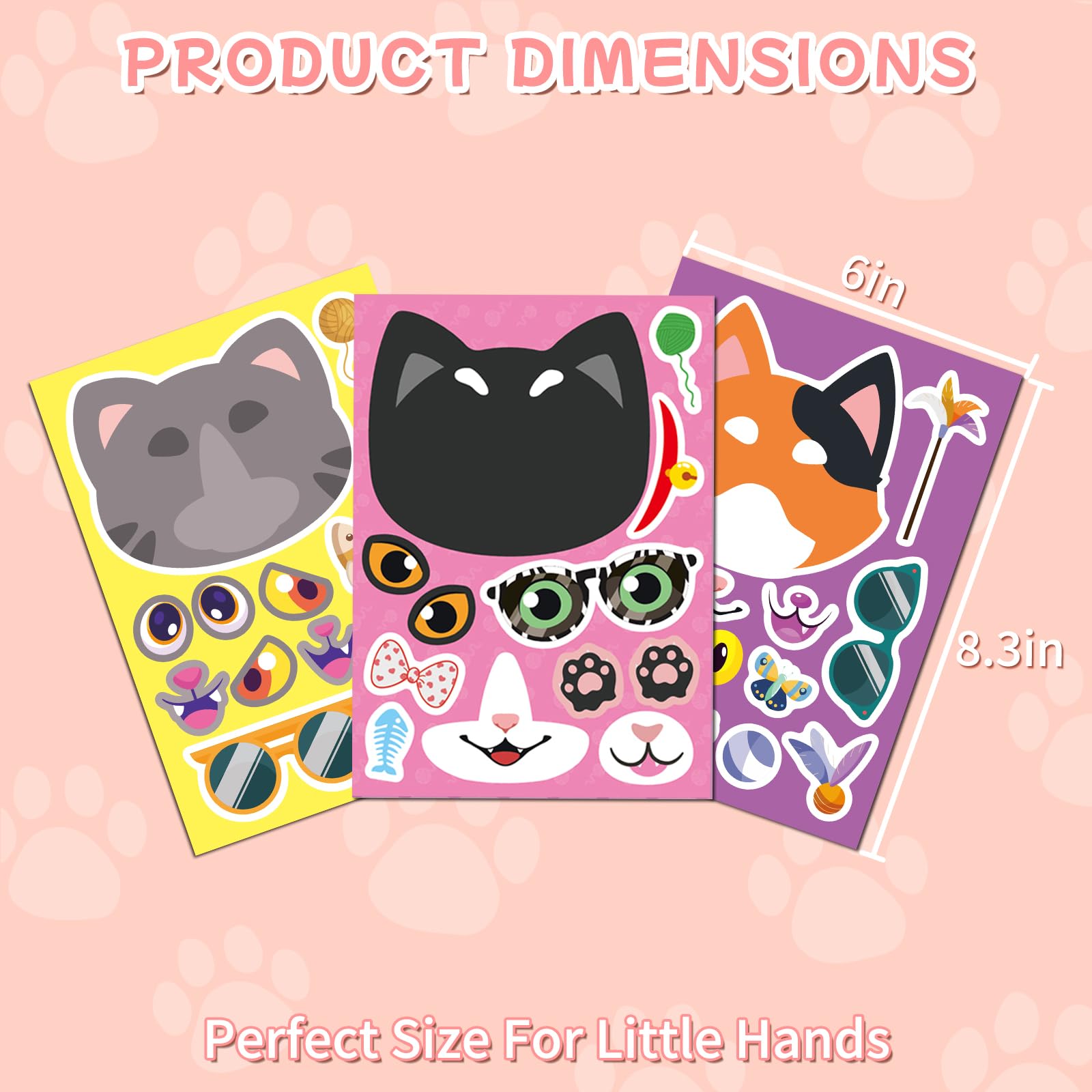 Ozepao cat stickers with varied face designs for creative expression