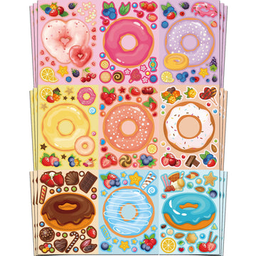 Ozepao donut sticker sheets showcase 27 designs for creative party favors and crafts.