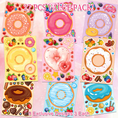 Ozepao donut stickers with sprinkles enable colorful mix-and-match crafts for kids.