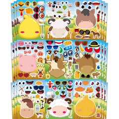 Ozepao Make-A-Face farm sticker sheet for creative play and party crafts.