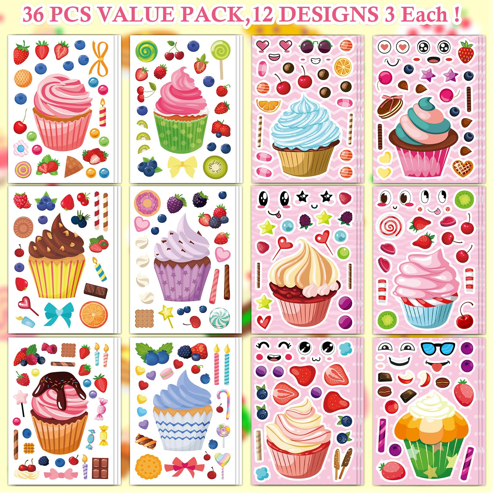 Ozepao ice-cream dessert theme stickers add playful visuals for classrooms and crafts.