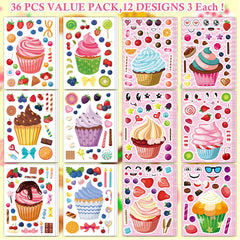 Ozepao ice-cream dessert theme stickers add playful visuals for classrooms and crafts.