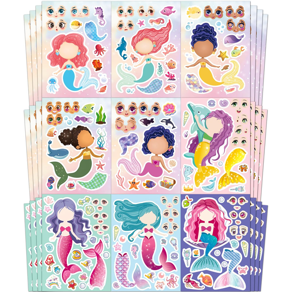 Ozepao mermaid sticker sheet design 1 for DIY party crafts and decorations.