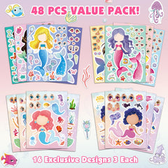 Ozepao mermaid sticker sheet design 2 adds vibrant undersea accents to crafts.