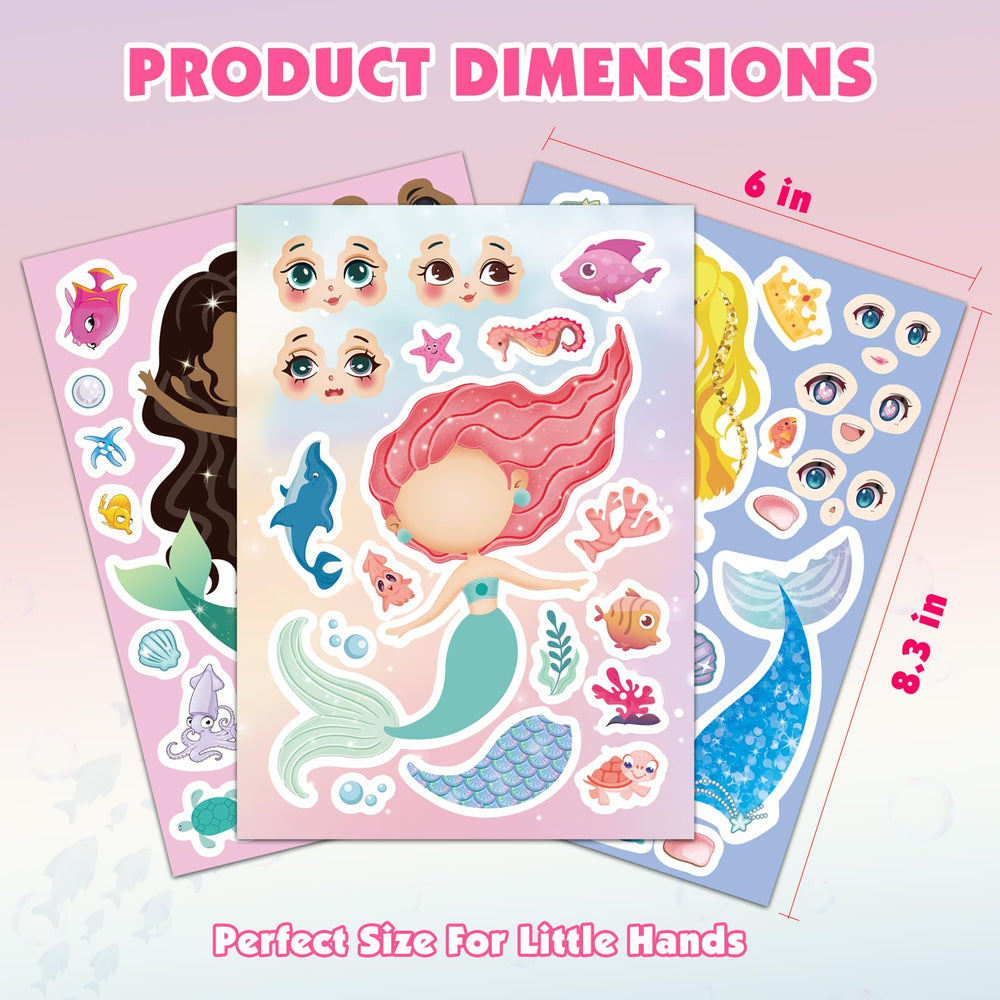 Ozepao mermaid sticker sheet design 5 ideal for birthday party decor and favors.