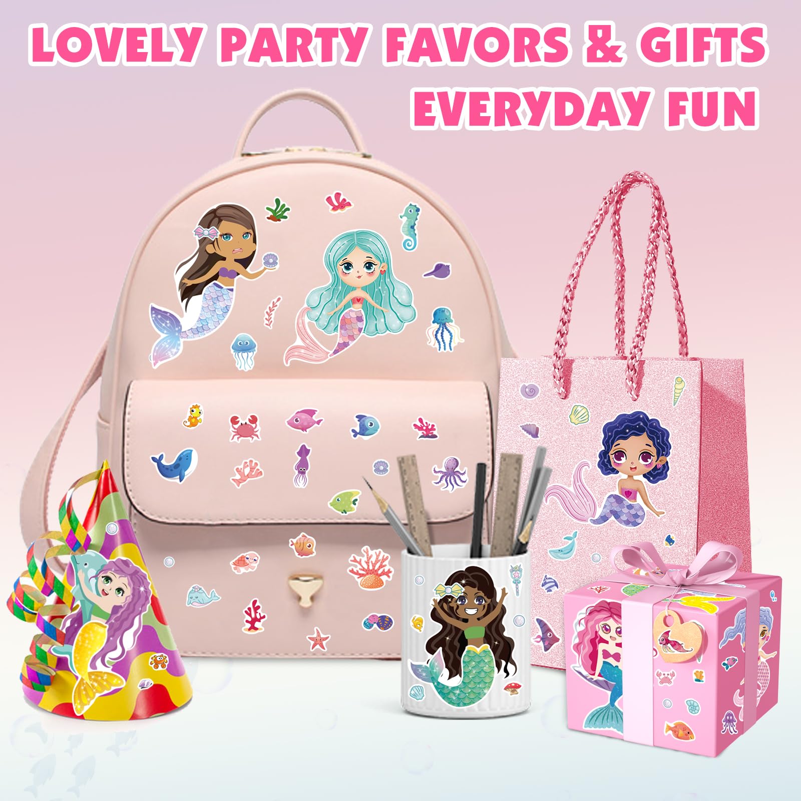 Ozepao mermaid sticker sheet design 6 supports imaginative play and mixed-media projects.