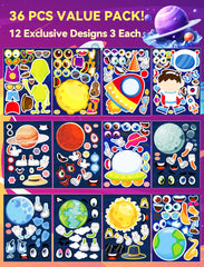 Ozepao outer space sticker with aliens and astronauts for science crafts