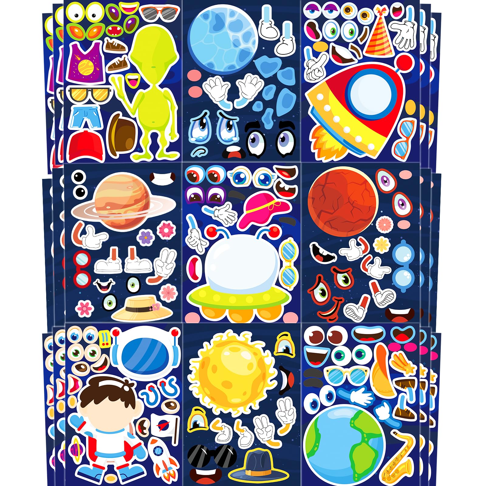 Ozepao outer space sticker with cute planets for kids' crafts