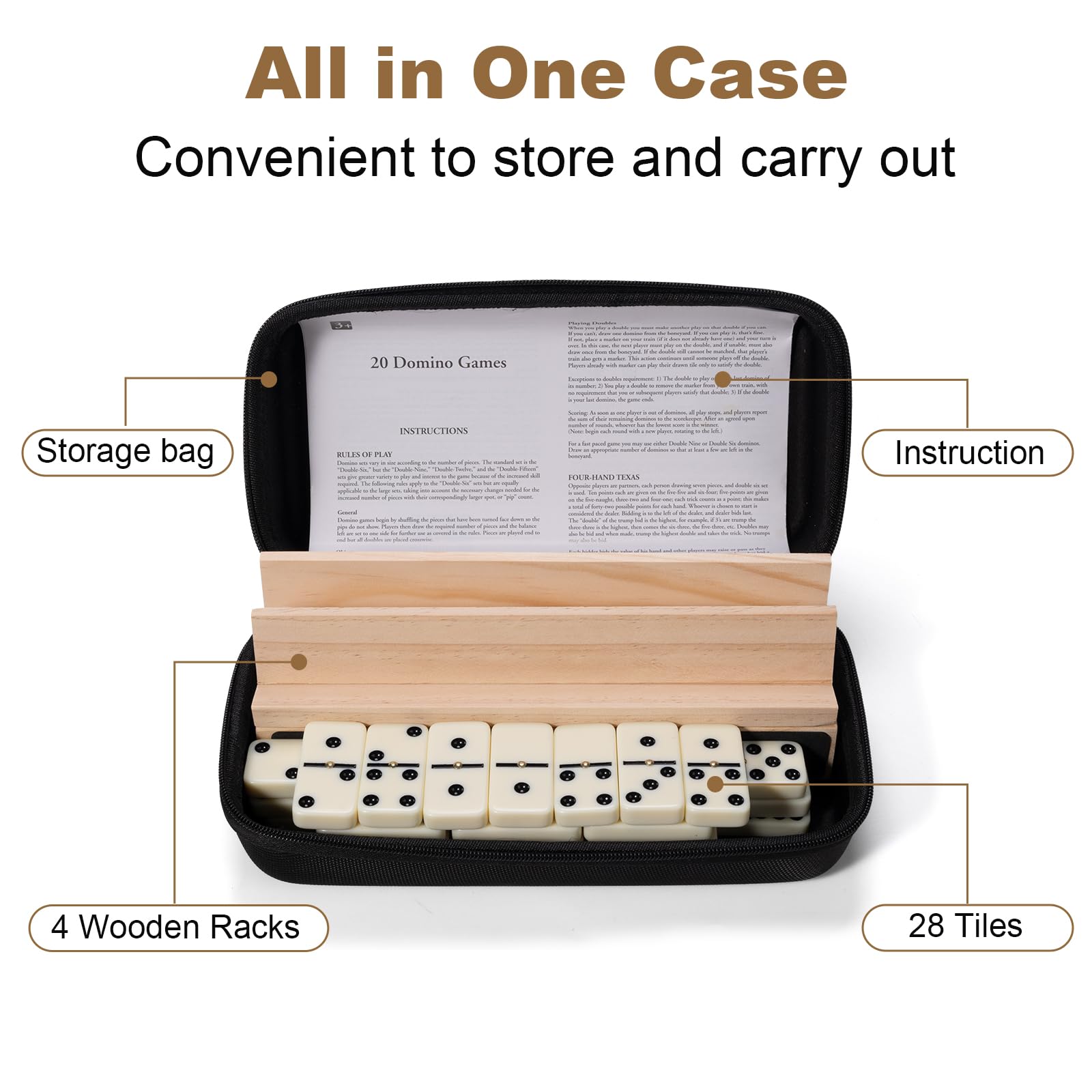 OZFRHO travel case keeps dominoes protected for trips and storage