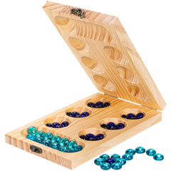 OZFRHO wooden Mancala board in large size for durable family play.