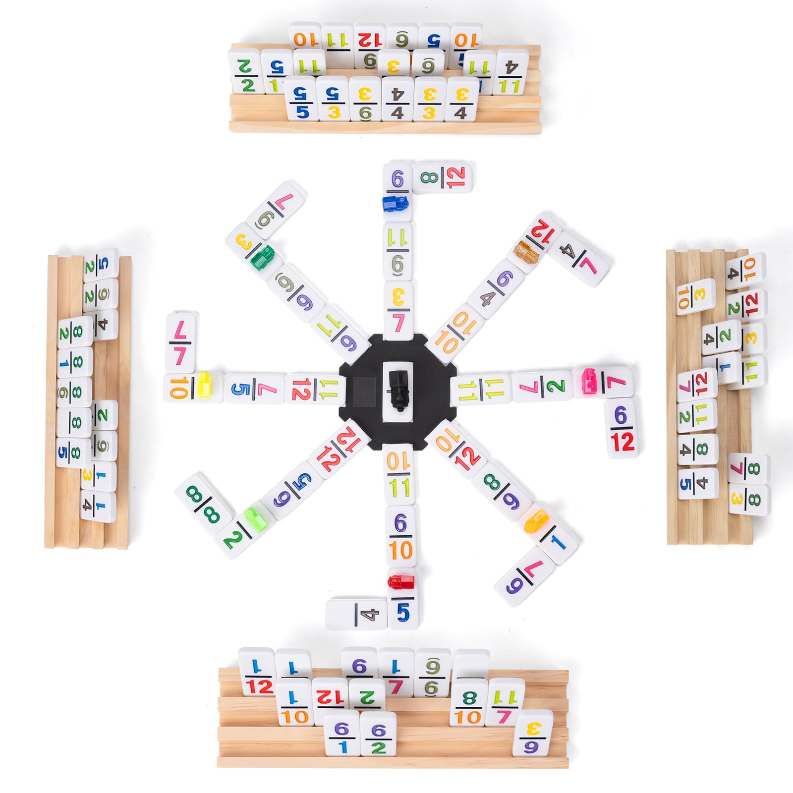OZFRHO Mexican Train dominoes trains: nine trains add strategic variety to play