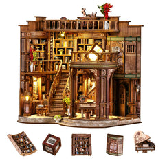OzJAY Book Nook on a shelf with a dreamy library setup for cozy reading.
