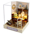 OZJAY DIY miniature house with dust-proof cover for clean display.