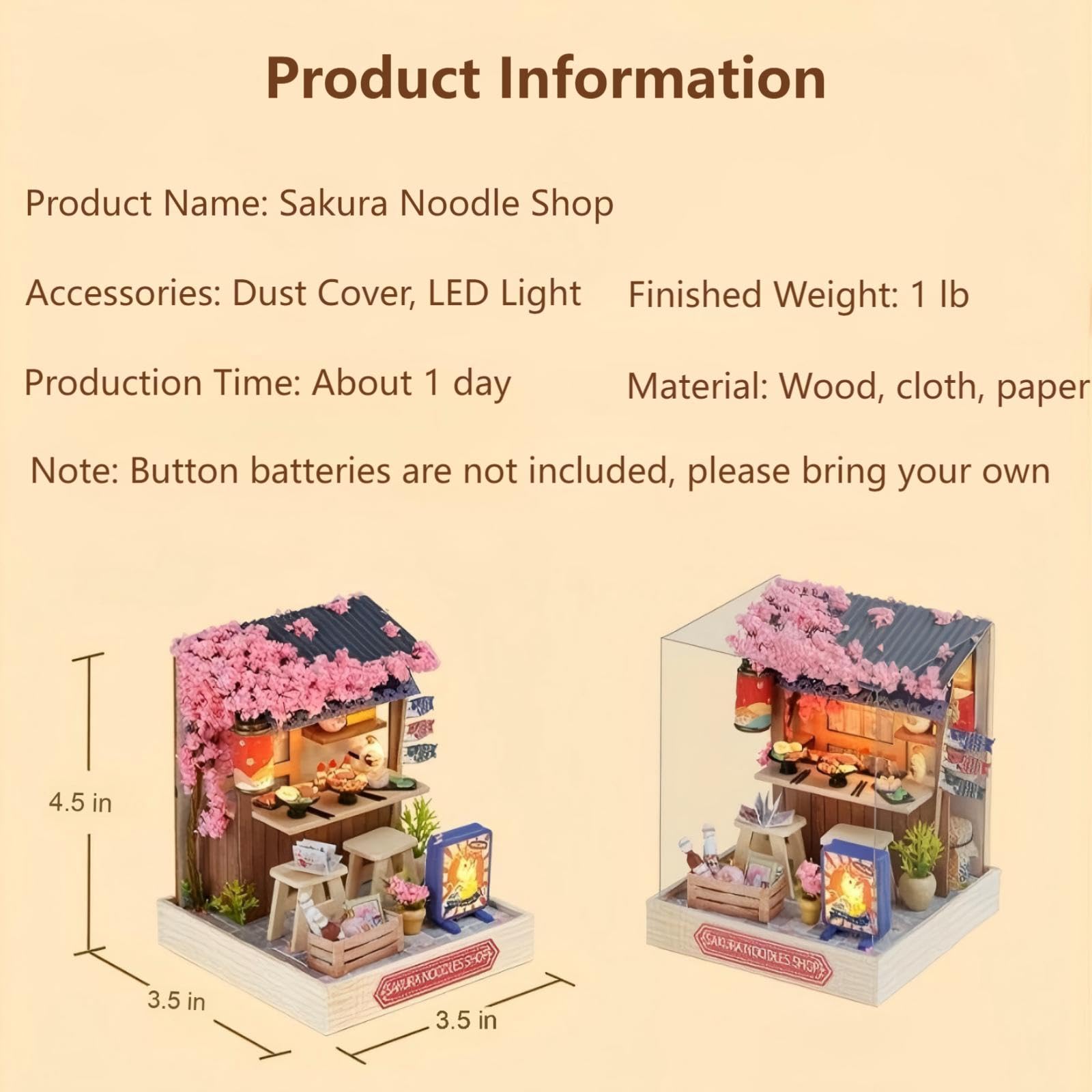 OZJAY Sakura Noodle Shop detail shows authentic miniature storefront.