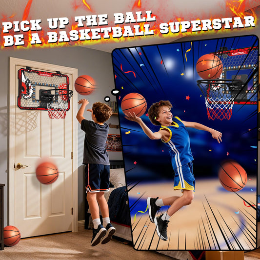 OZMI slam dunk action with spring-loaded rim for exciting, authentic shots.