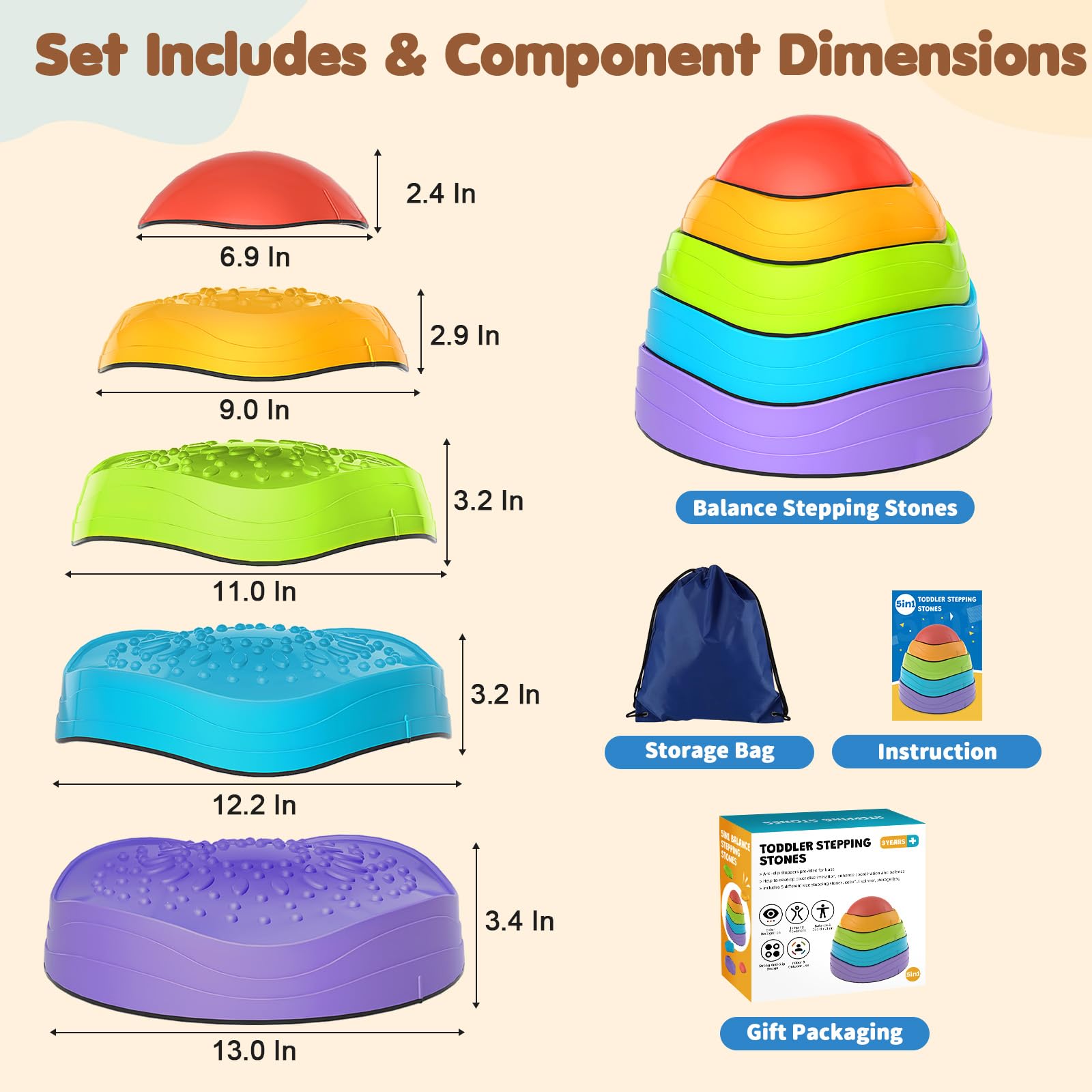 Indoor outdoor compatibility with OZMI stepping stones for versatile fun.