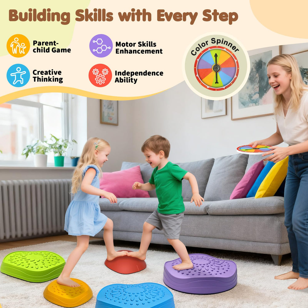 OZMI non-slip stepping stones with textured surface for safe barefoot use.