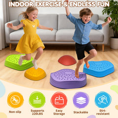 Stackable stepping stones by OZMI simplify cleanup and storage.