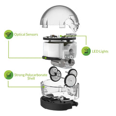 Ozobot Bit polycarbonate shell; durable kid-friendly design.