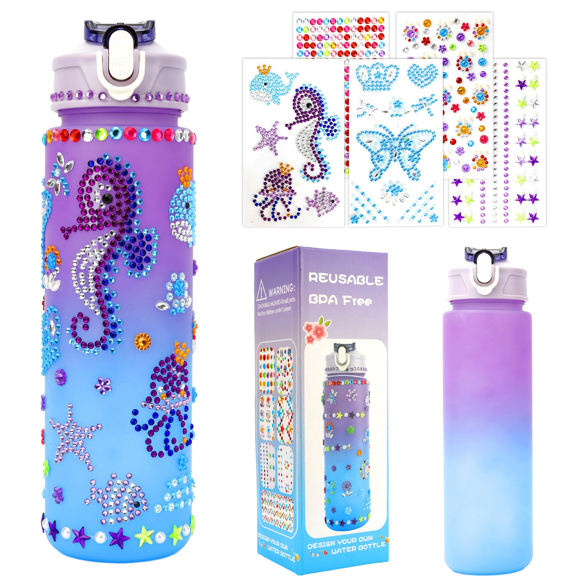 OZOSHINE water bottle decorating kit box shown for gifting and creativity.