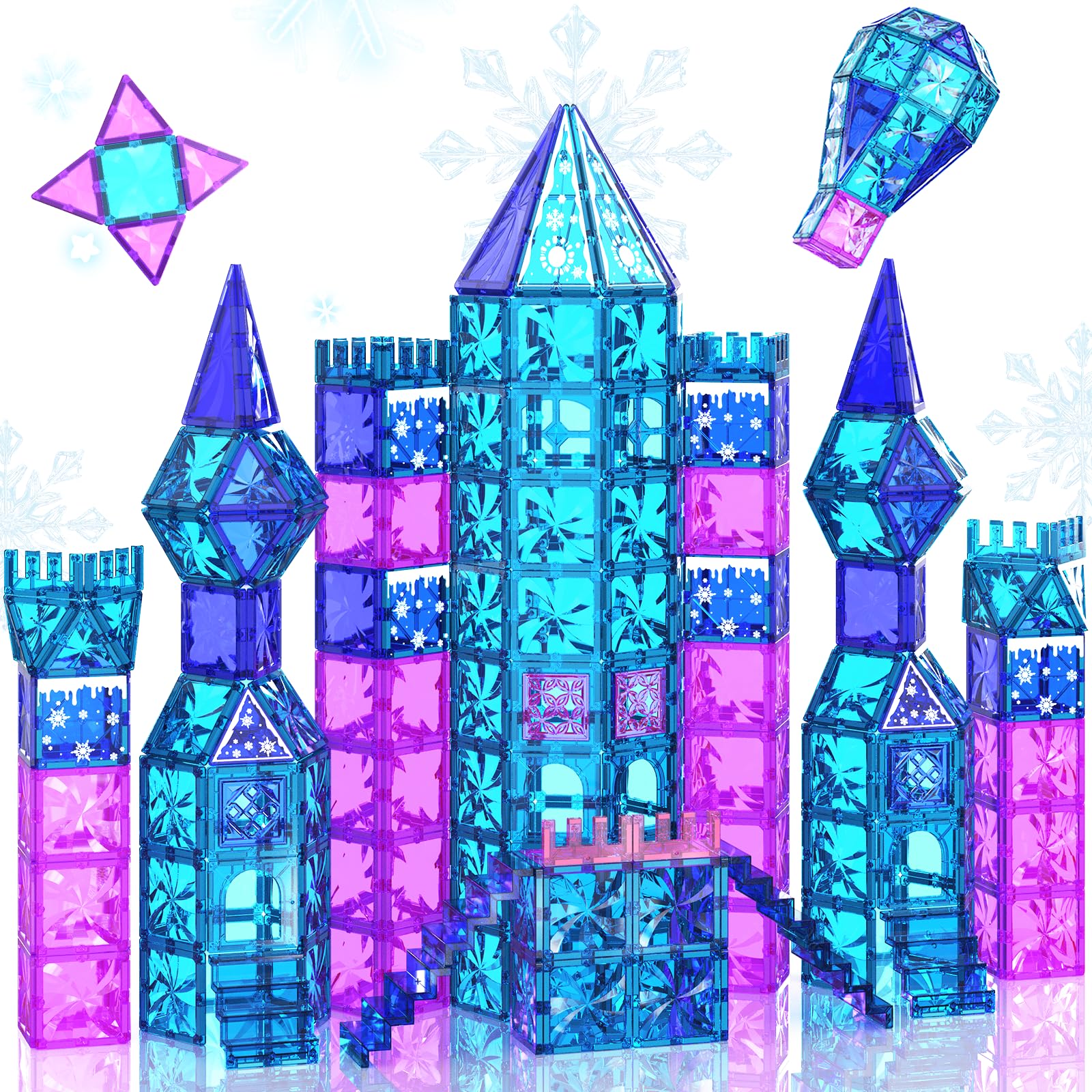 Paaxido ice castle tiles foster imaginative ice world play and castle building.