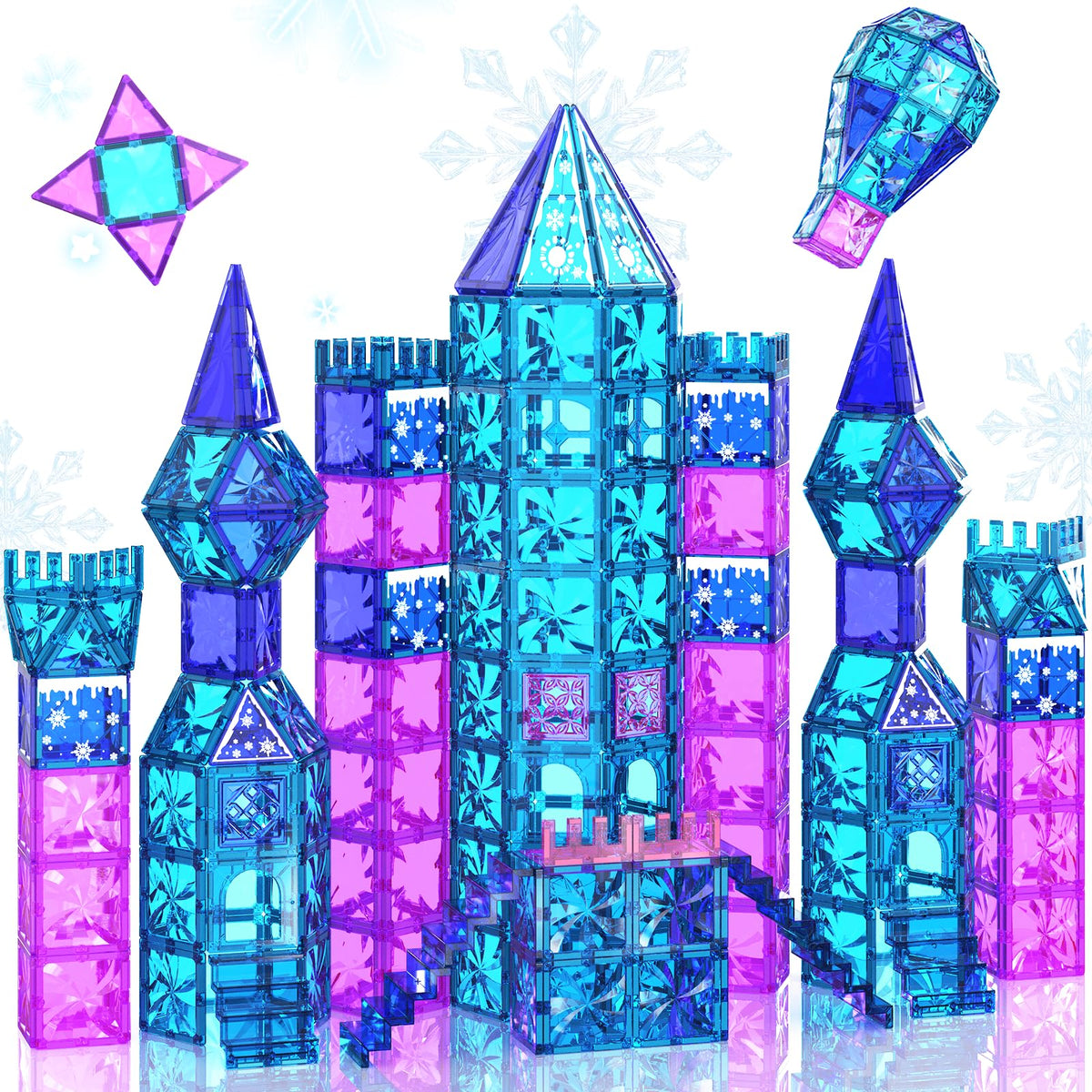 Paaxido ice castle tiles foster imaginative ice world play and castle building.