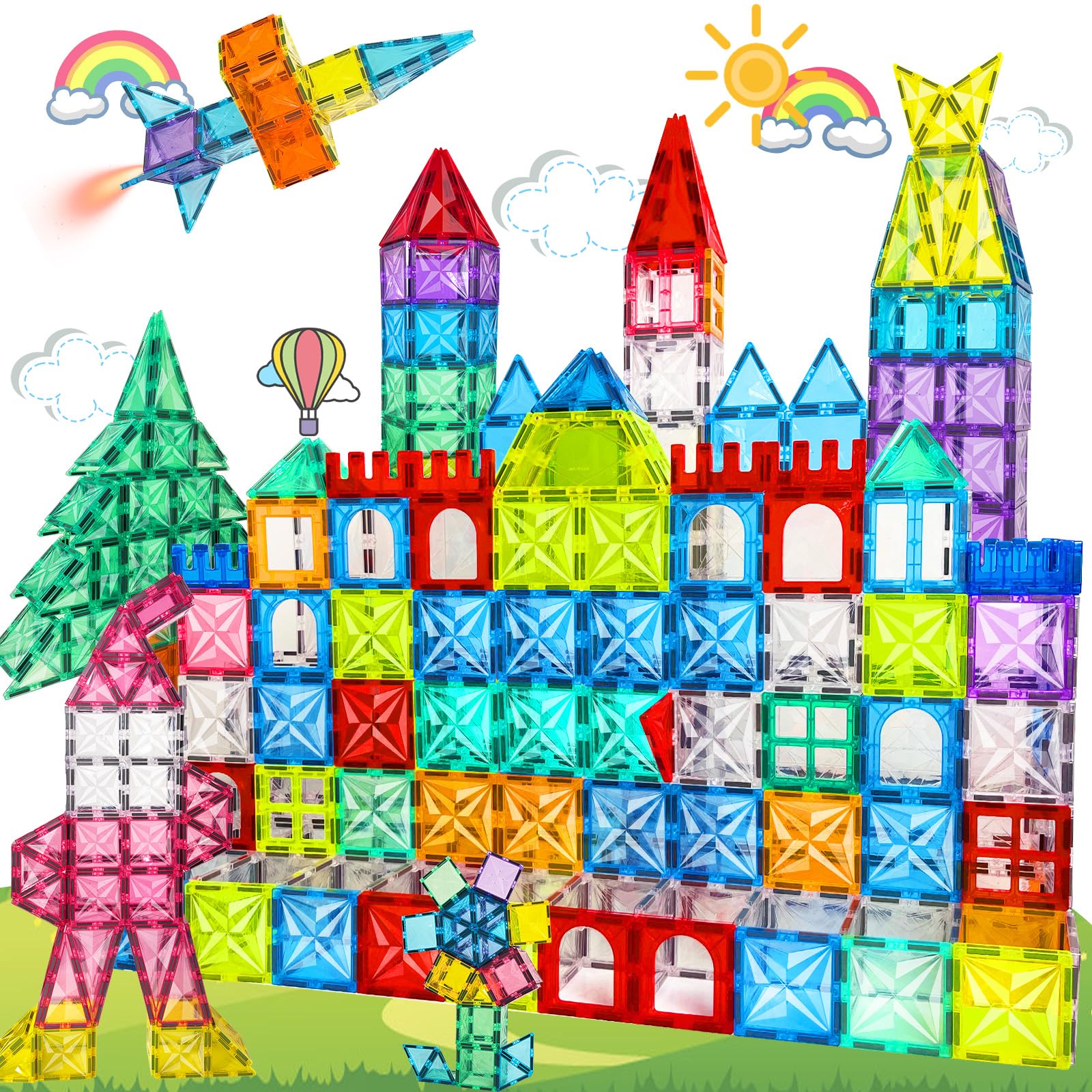 Paaxido magnetic tiles 4D diamond for creative STEM building play